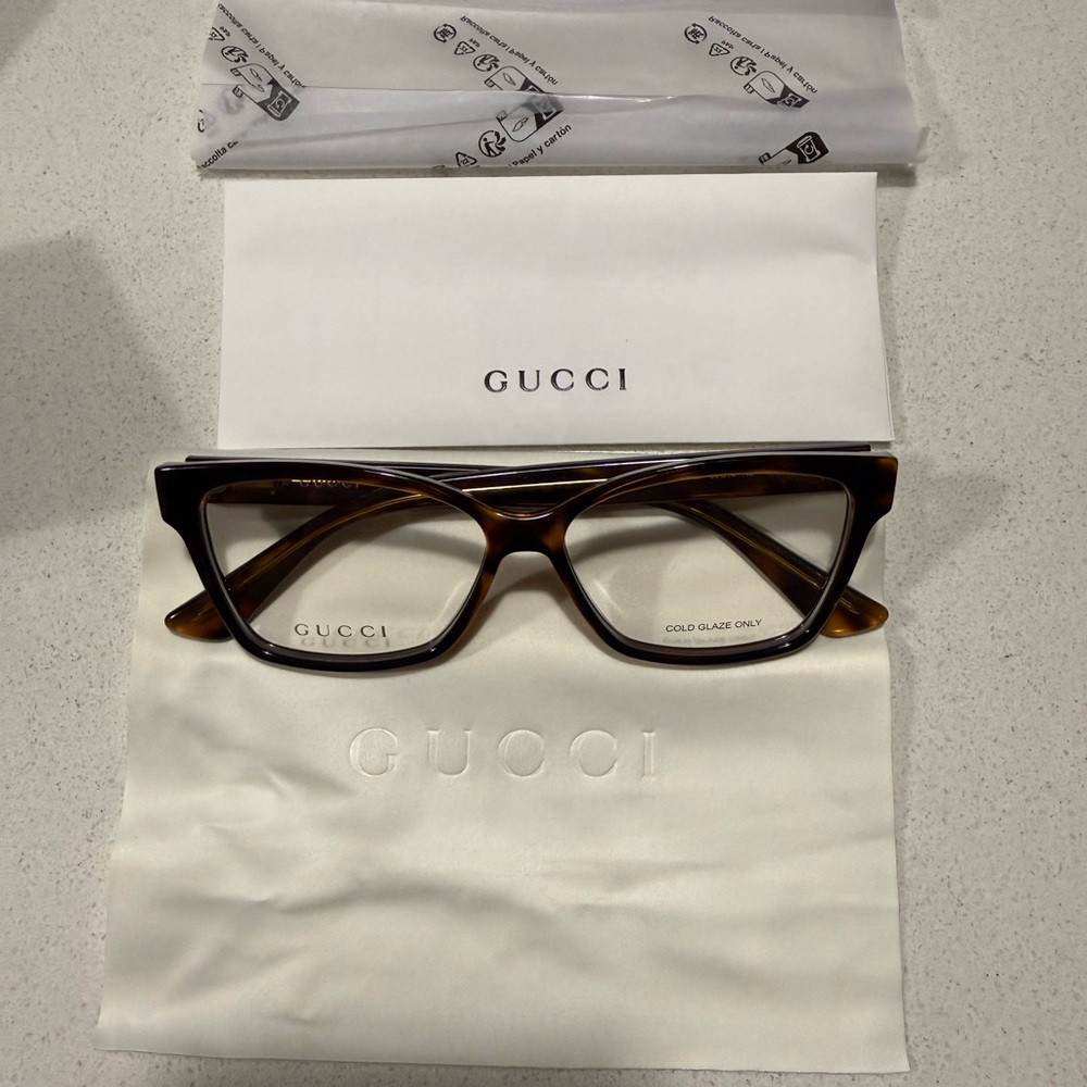 Gucci 55MM Cat Eye Tortoiseshell Women's Glasses - Picture 3 of 9